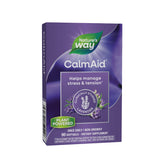Nature's Way CalmAid bottle with lavender oil capsules for daily stress support.