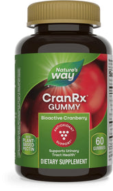Nature's Way CranRx gummy bottle for daily urinary health support.