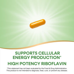 Nature's Way Riboflavin label front displays potency and ingredients.