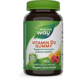 Nature's Way Vitamin D3 Gummies bottle shows daily immune and bone support