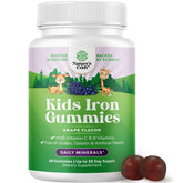 Natures Craft Kids Iron Gummies bottle close-up for daily energy support