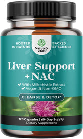 Natures Craft Liver Support bottle front showcases NAC blend for liver health and detox.