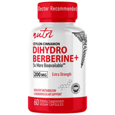 Nature's Fusions Dihydroberberine 200mg capsules bottle front for daily wellness.