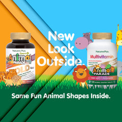 NaturesPlus Animal Parade Gold chewables designed for kid-friendly daily nutrition.