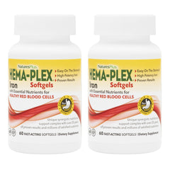 NaturesPlus Hema-Plex Iron softgel bottle for easy daily iron support.