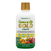NaturesPlus Source of Life GOLD liquid bottle showing the multivitamin formula for daily wellness