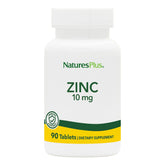 NaturesPlus Zinc tablets 10 mg bottle shows easy daily immune support potential.