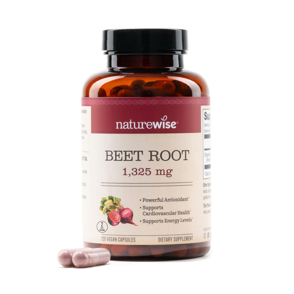NatureWise Beet Root Capsules packaging front for easy daily use and visibility