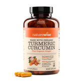 NatureWise Curcumin Turmeric bottle pour for easy daily use