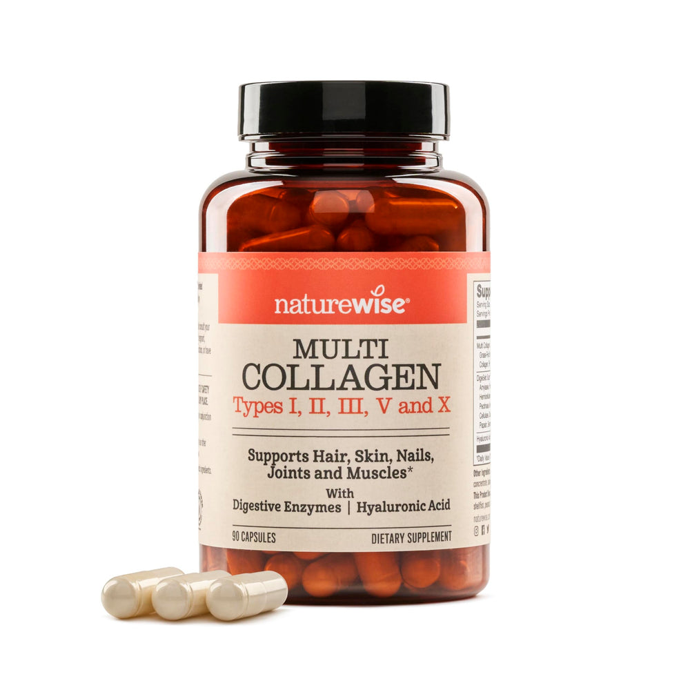 NatureWise Multi Collagen bottle on shelf showing daily wellness use