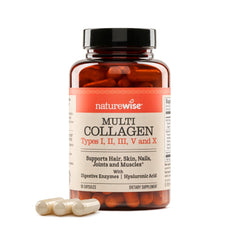 NatureWise Multi Collagen bottle on shelf showing daily wellness use