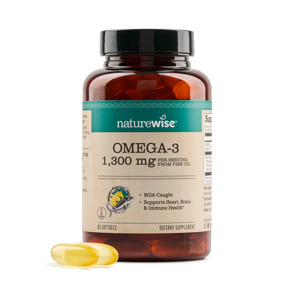 NatureWise Ultra Omega 3 bottle front with lemon flavor for daily use