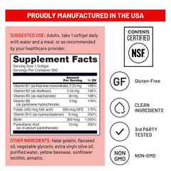 NatureWise B Complex ingredient panel lists folic acid and biotin.