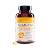 NatureWise Vitamin D3 1000IU softgel bottle with olive oil for better absorption.