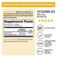 NatureWise Vitamin D3 label view with dosage and ingredients