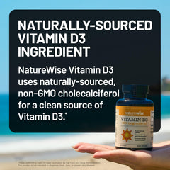 NatureWise Vitamin D3 organic olive oil drop demonstrates natural fat carrier for better uptake.