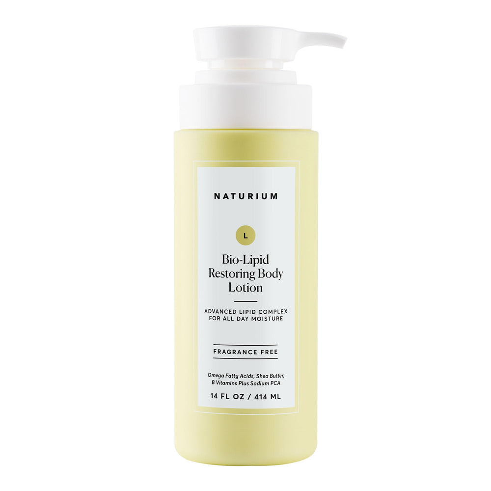 Naturium Bio-Lipid Restoring Lotion bottle front shows nourishing daily hydration
