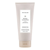 Naturium KP body scrub close-up on rough skin showing exfoliating action for smoother texture