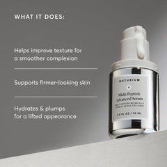 Naturium Multi-Peptide Serum texture close-up showing smooth skin finish
