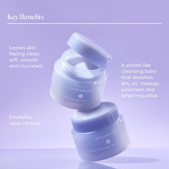 Naturium Purple Ginseng Cleansing Balm palm application demonstrating cleansing action