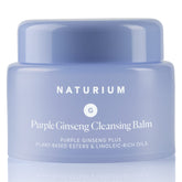 Naturium Purple Ginseng Cleansing Balm in a jar; makeup removal and gentle cleanse