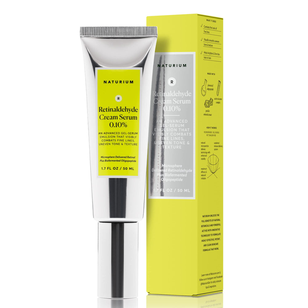 Naturium Retinaldehyde Cream Serum bottle closeup for anti aging care