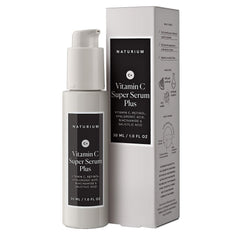 Naturium Vitamin C Super Serum Plus bottle closeup for brightening daily skincare routine