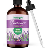 Naturopathy Lavender Essential Oil bottle in amber glass protects scent and purity.