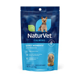 NaturVet Quiet Moments bottle front showing calming dog supplement packaging