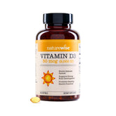 NatureWise Vitamin D3 bottle with softgels for immune support.