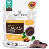 Navitas Organics cacao wafers 100 percent cocoa for rich, versatile baking