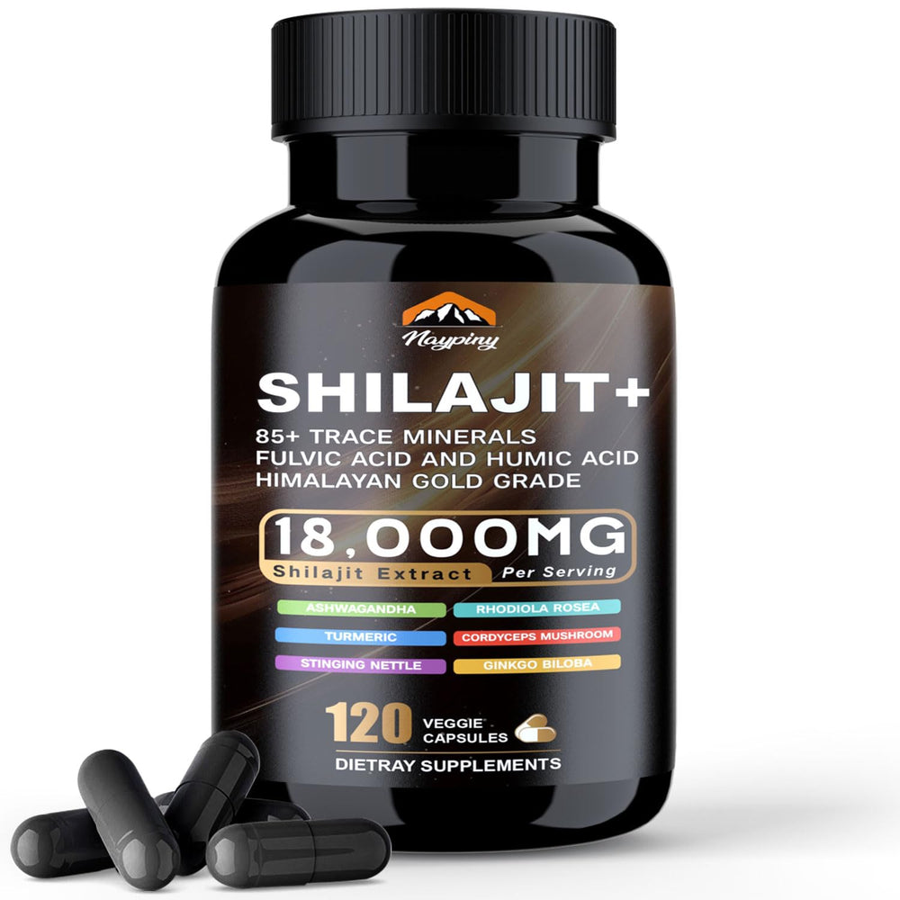 naypiny Shilajit Capsules bottle front showing daily energy support