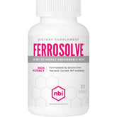 NBI FerroSolve bottle display shows high absorption iron for daily energy support.