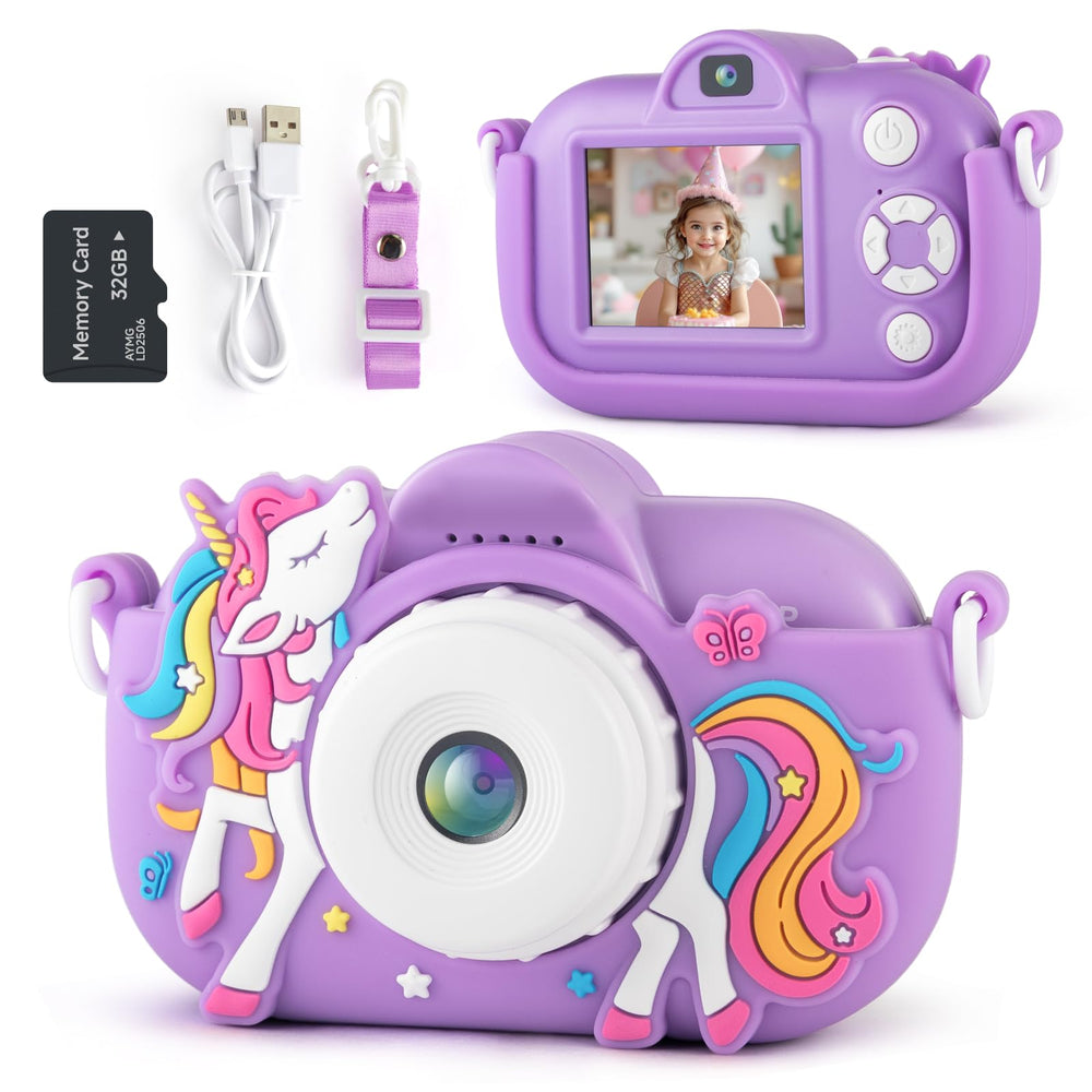 NBKLS Kids Camera front view with dual lenses for selfies and photos.