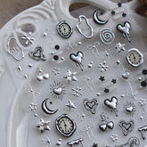 NBNTGH silver heart nail sticker for quick, elegant at-home nail art.