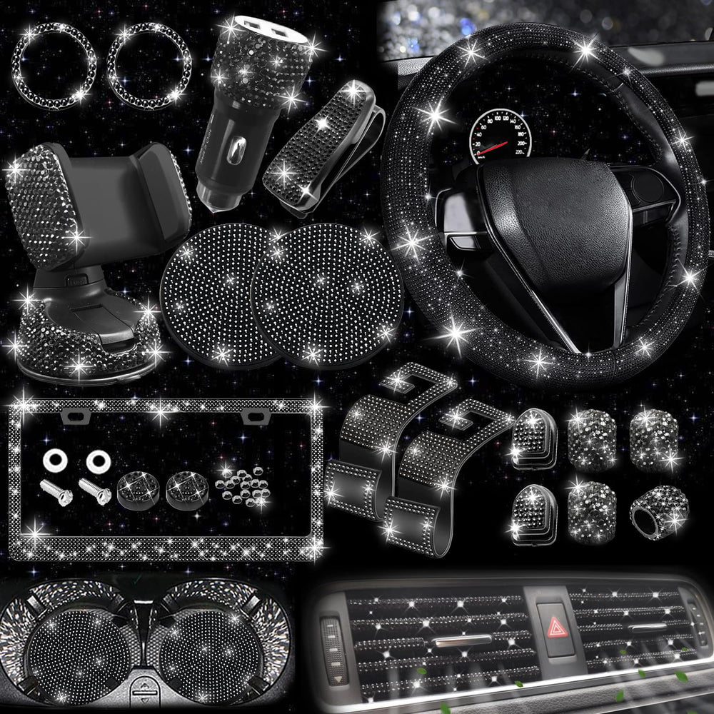 NBTEPEM bling steering wheel cover for luxurious grip and sparkle in the car interior