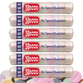 Necco Wafer Candy 6-pack rolls on display, ideal for party favors.