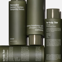 Nécessaire Rosemary Shampoo application scene demonstrates scalp-friendly gel-cream formula.