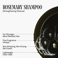 Nécessaire Rosemary Shampoo rosemary extract provides a subtle, soothing scent.