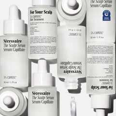 Nécessaire Scalp Serum texture close-up highlights a light, non-greasy feel.