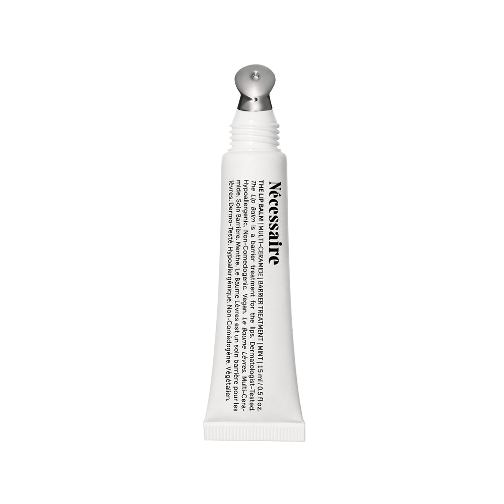 Nécessaire The Lip Balm packaging and branding highlight premium hydration.