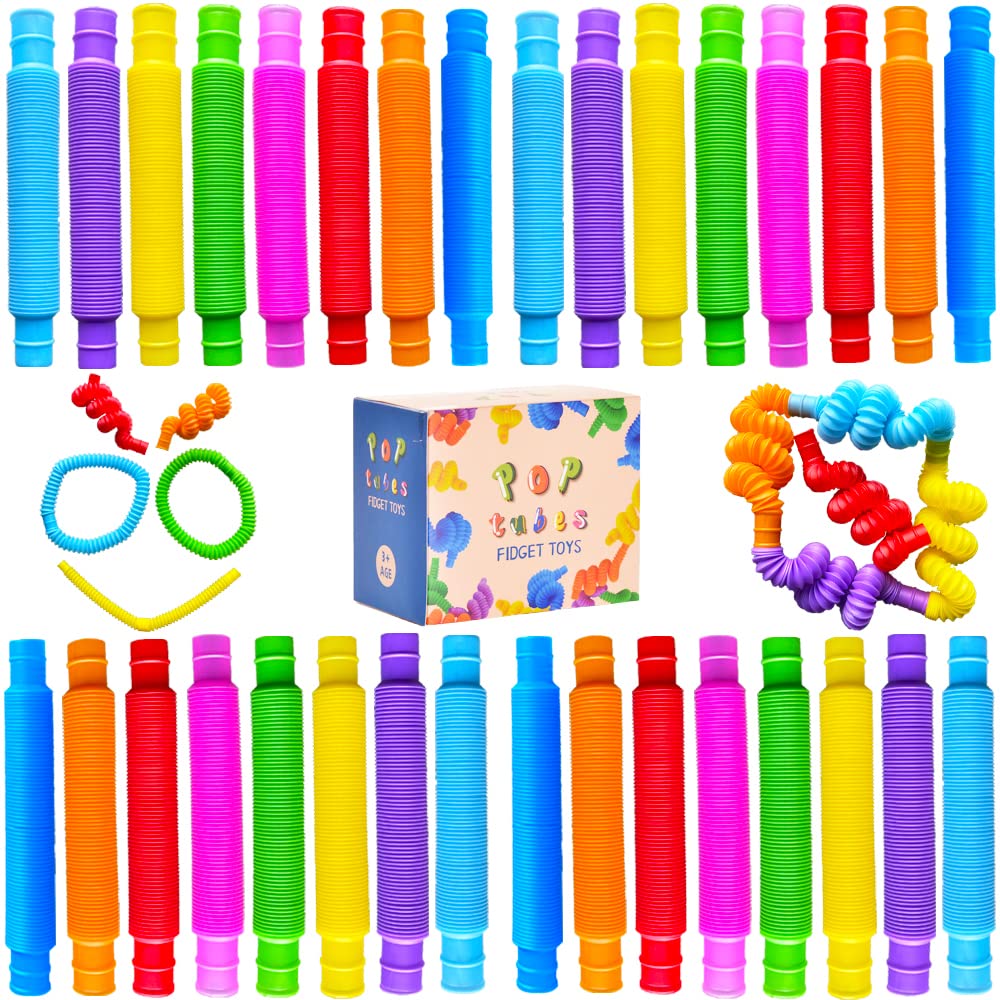 Neec 32-pack pop tubes overview for sensory play.