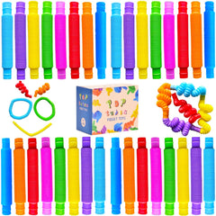 Neec 32-pack pop tubes overview for sensory play.
