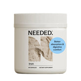 Needed Prenatal Iron bottle label highlights gentle iron for energy support.