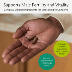 Needed Sperm Support capsules shown for easy daily intake.