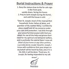 Needzo burial instructions guide for proper Saint Joseph statue placement