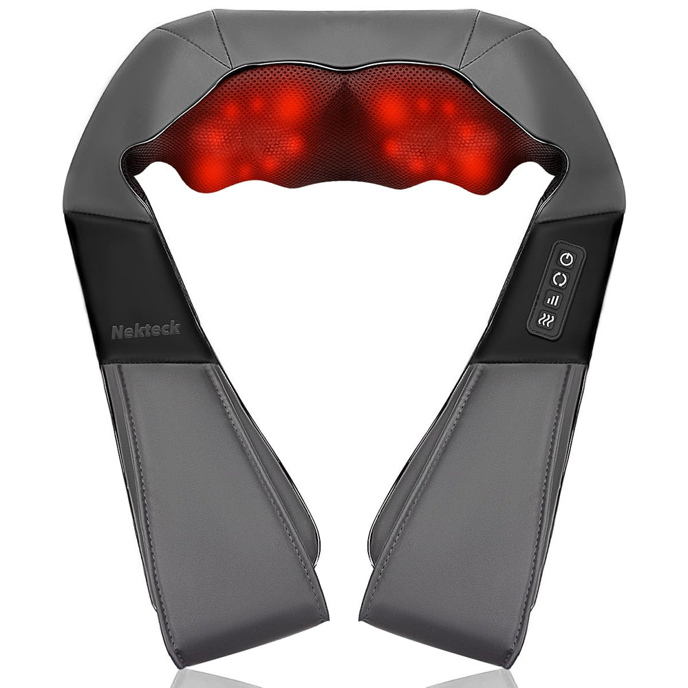 Nekteck shiatsu neck massager with heat, overall view for upper body relief.