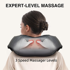 Nekteck massager strap-adjustment detail demonstrates customizable pressure control.