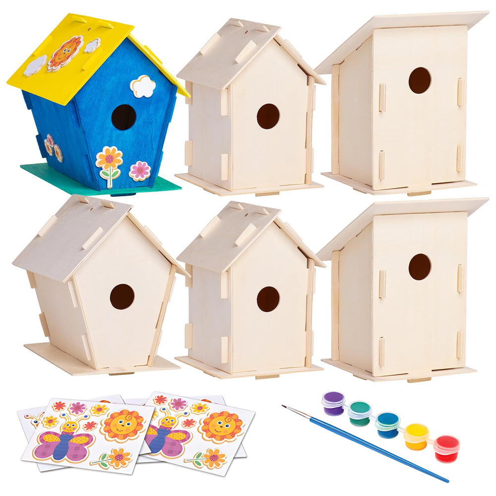 Neliblu DIY 12 wooden bird house kit ready for painting and assembly