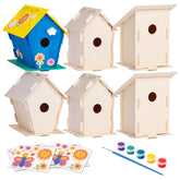 Neliblu DIY 12 wooden bird house kit ready for painting and assembly